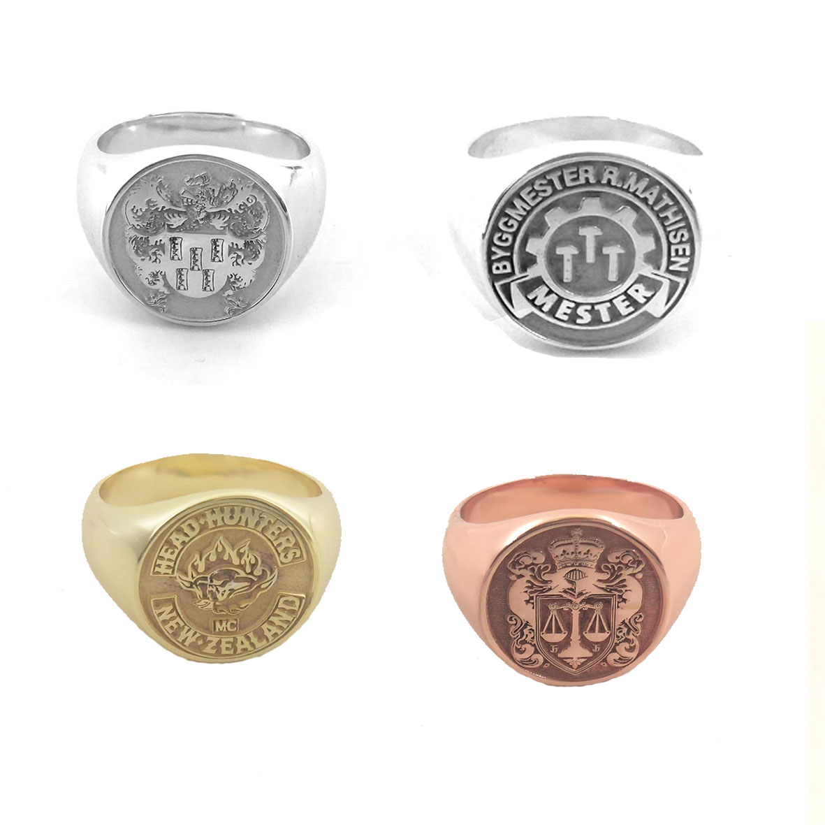 Embroidery Alphabet - Benutzerdefinierte gravierte 17mm runde Top Ring