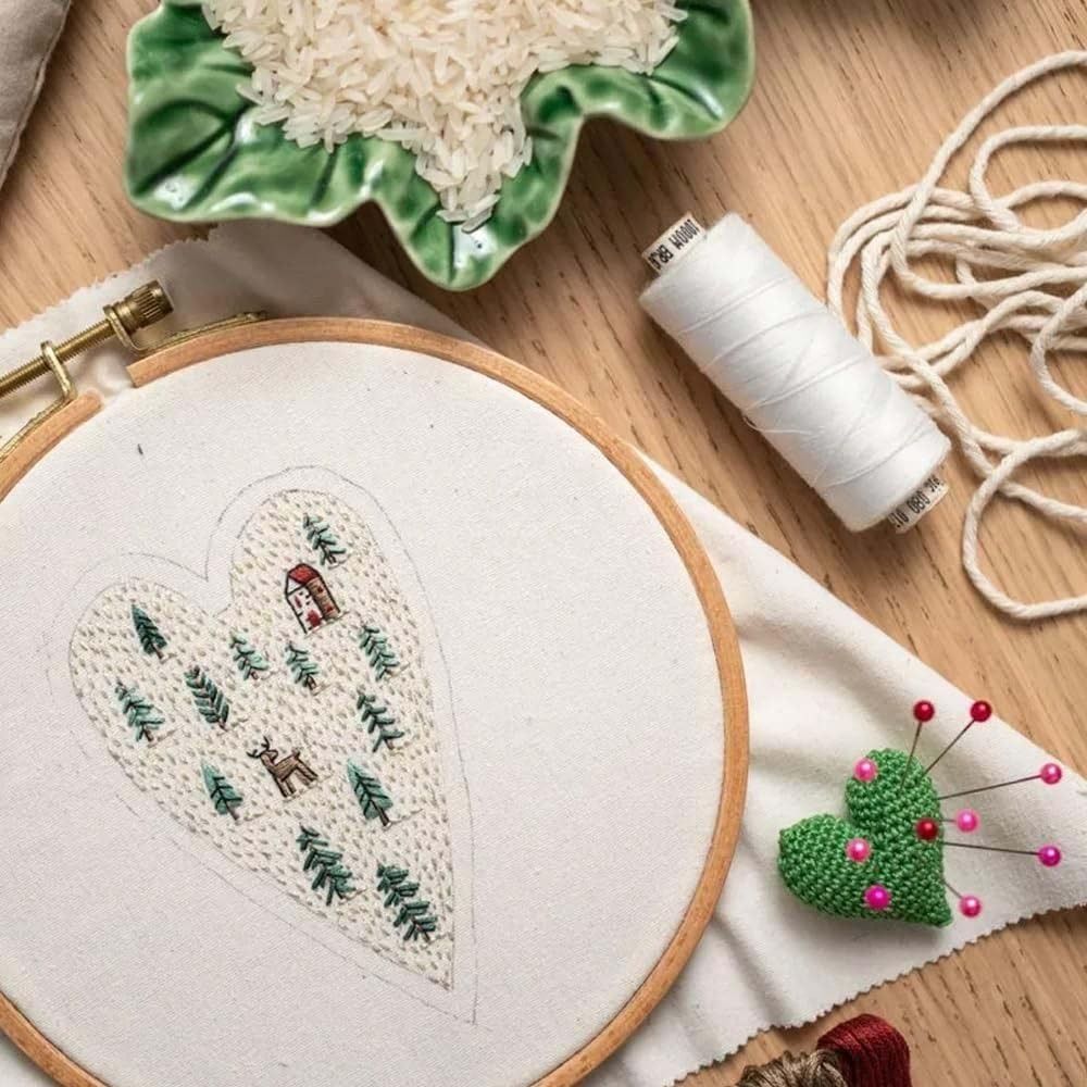 Embroidery Xmas Tree - DIY Herz Stickerei Weihnachtsdekoration Kit Herz