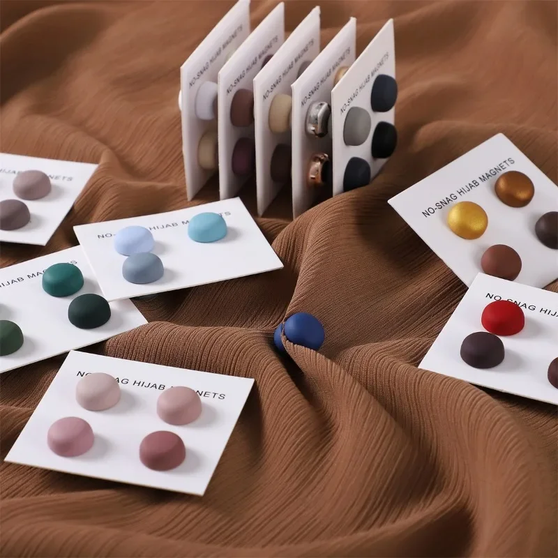 Embroidery Hijab - 4 Teile/karte Matte Magnet Hijab Pins