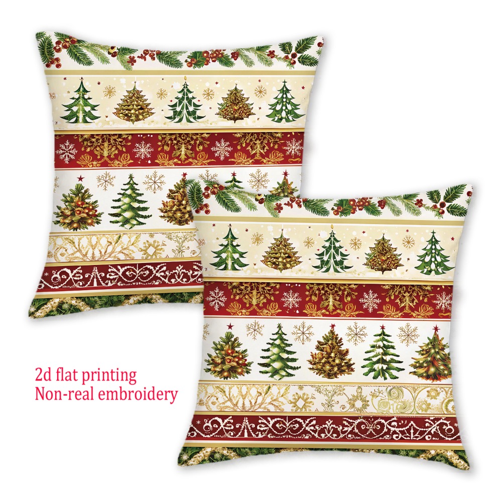Embroidery Xmas Tree - 2 Stück, 2D flache, mit Frohe