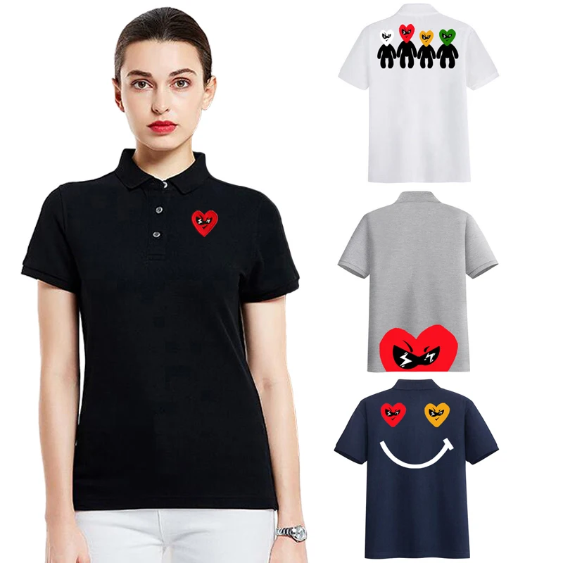 Embroidery Egg - Break Egg Damen-POLO-Shirt, Baumwolle, rotes Herz,