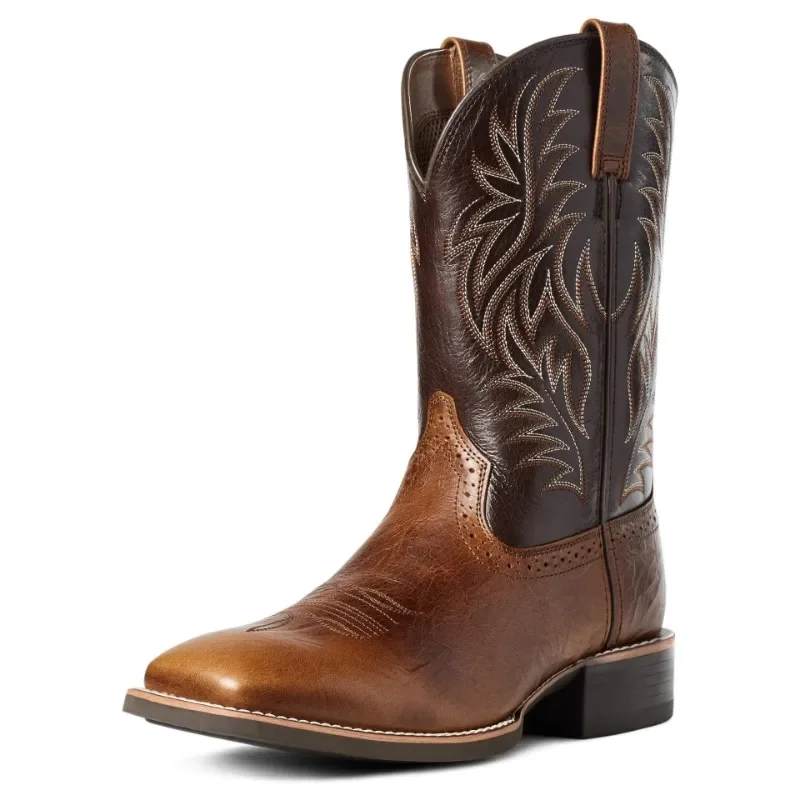 Embroidery Stitch - Herren Hohe Stiefel mit Stickerei Retro