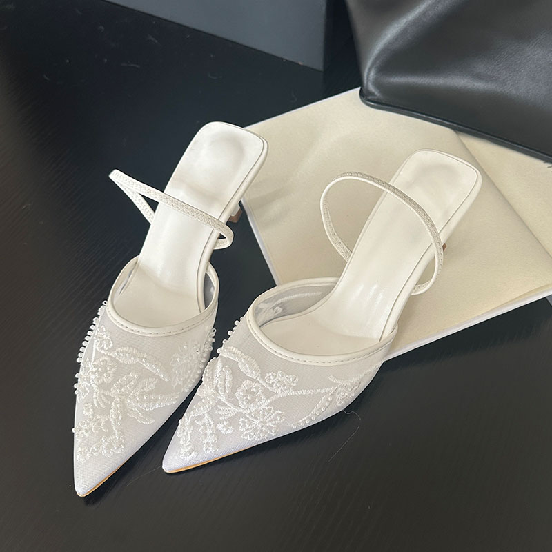 Embroidery Flower - 2026 elegante Slingback-Sandalen für Damen, dünne