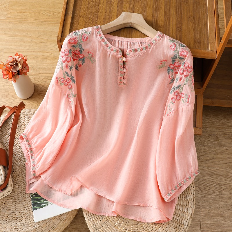 Embroidery Uniform - Chinesischen Stil frauen Kleidung Blusen Vintage