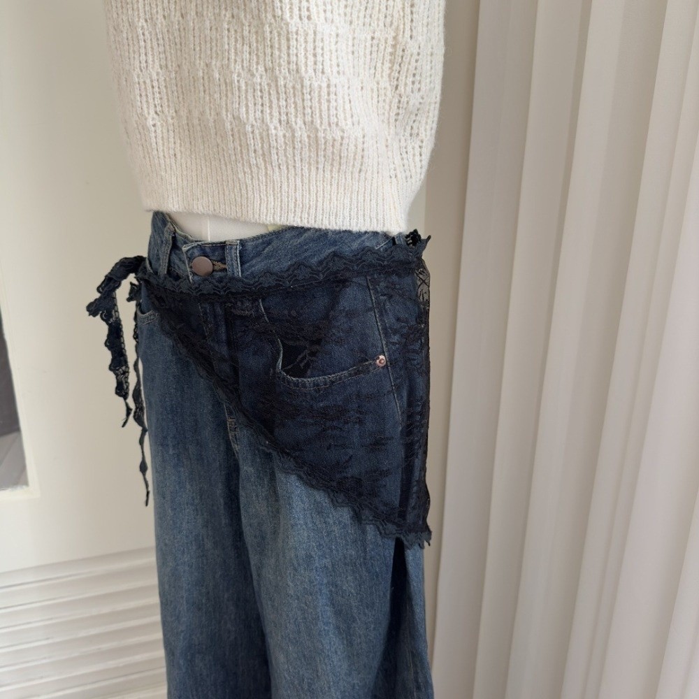 Embroidery Skirt - Modischer Y2K Dreieckiger Schürzenrock mit Blumenstickerei,