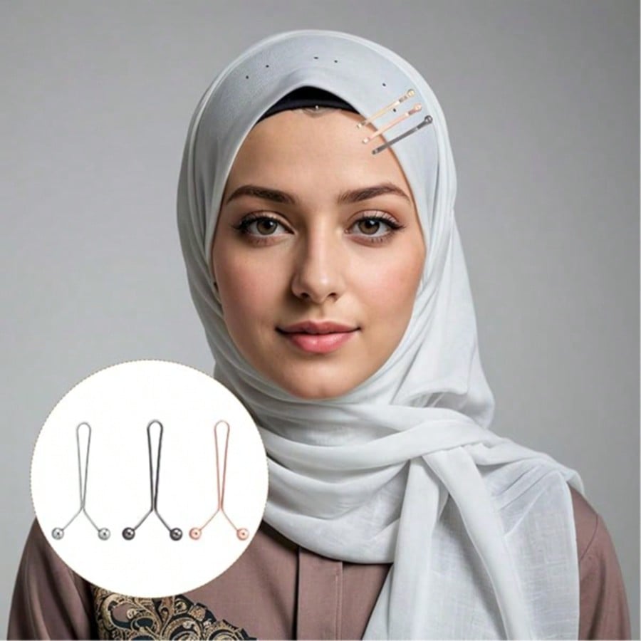 Embroidery Hijab - 12 Stück Damen-Schalclips Hijab-Nadeln Seidenschal-Pins U-förmige