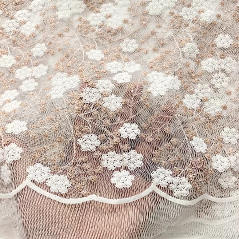 Embroidery Skirt - 1yard 3D blume stickerei tela weiche