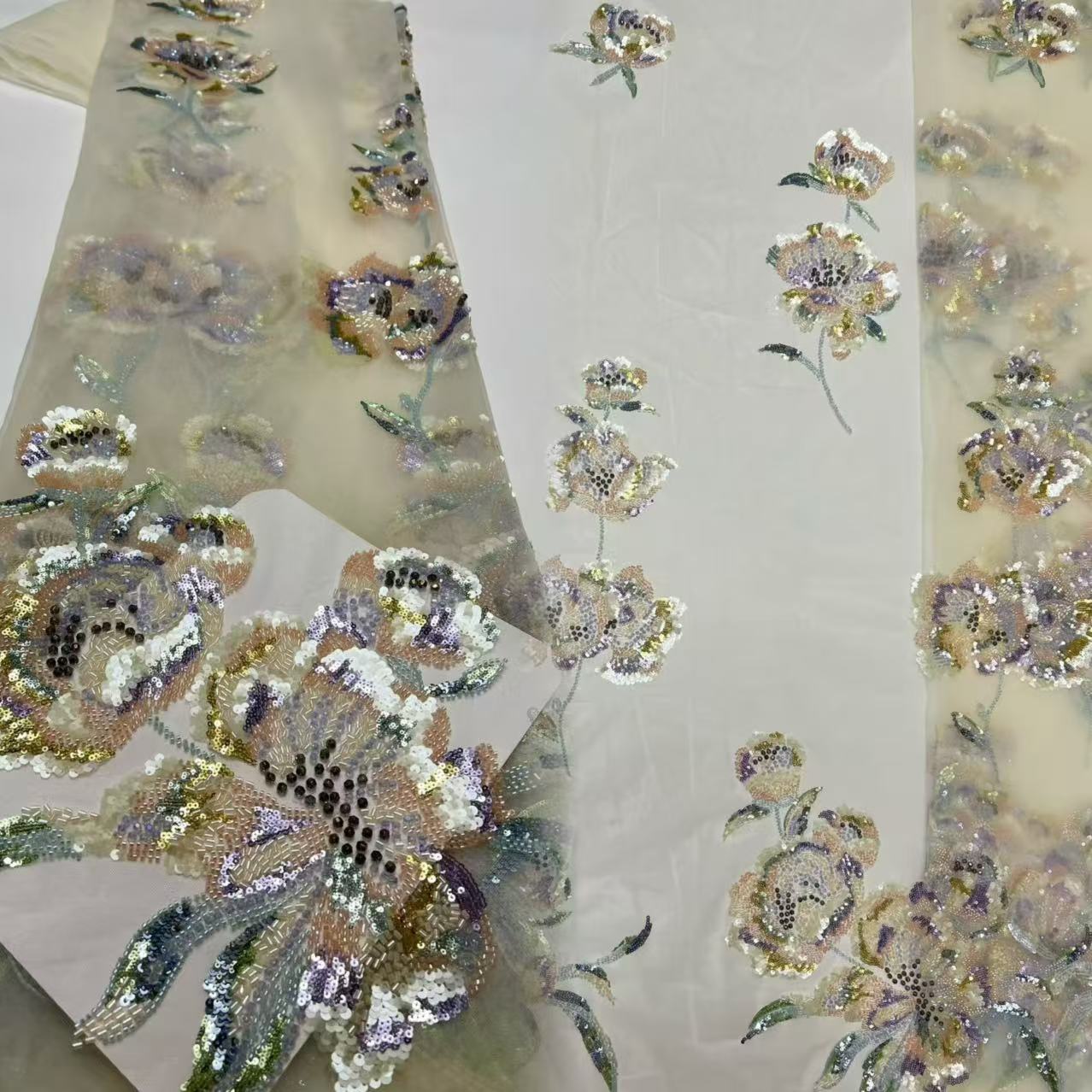 Embroidery Net Fabric - Neu eingetroffener nigerianischer Spitzenstoff, hochwertige Blumenstickerei