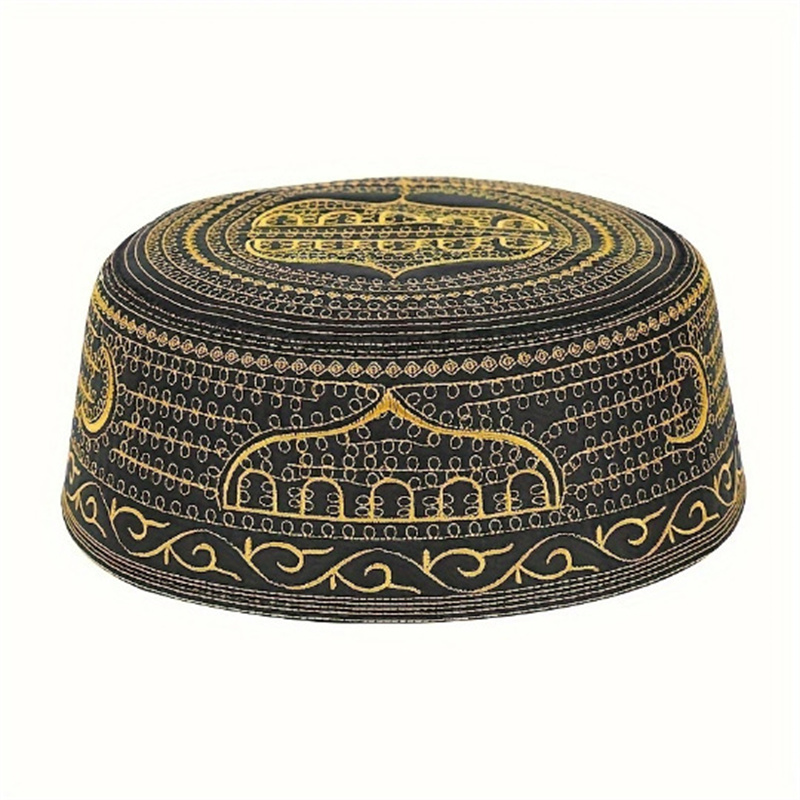 Embroidery Hijab - Baumwolle Stickerei Arabische Männer Muslimischen Hut