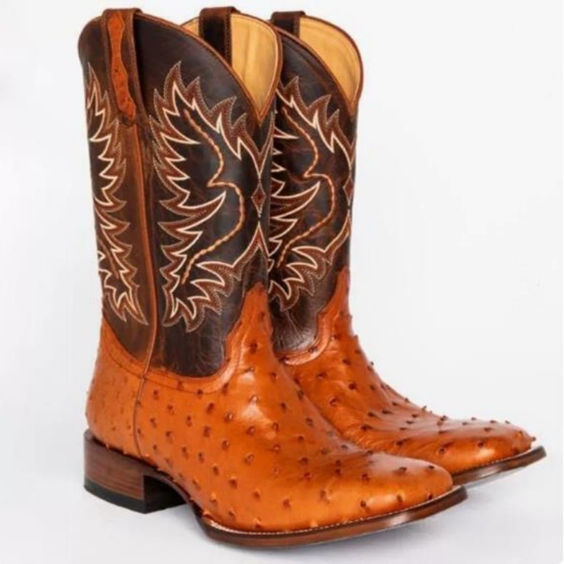 Embroidery Stitch - Herren Hohe Stiefel mit Stickerei Retro