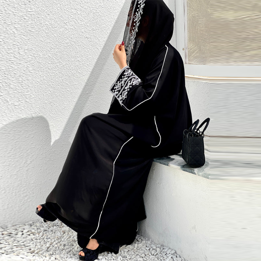 Embroidery Hijab - Mode Klassische Gestickte Abaya Hijab Kleid