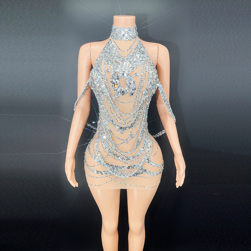 Sexy funkelnde silberne Ballkl – Embroidery Skirt Bewertung und Preis