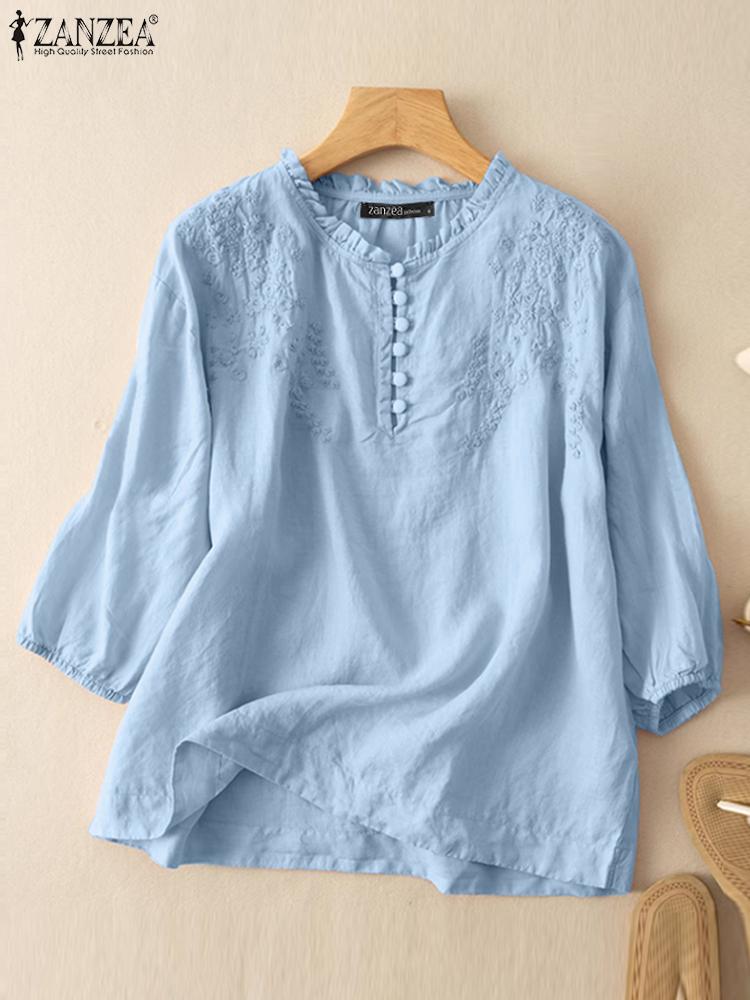 ZANZEA Sommer Vintage Shirts E – Embroidery On Shirt Bewertung und Preis