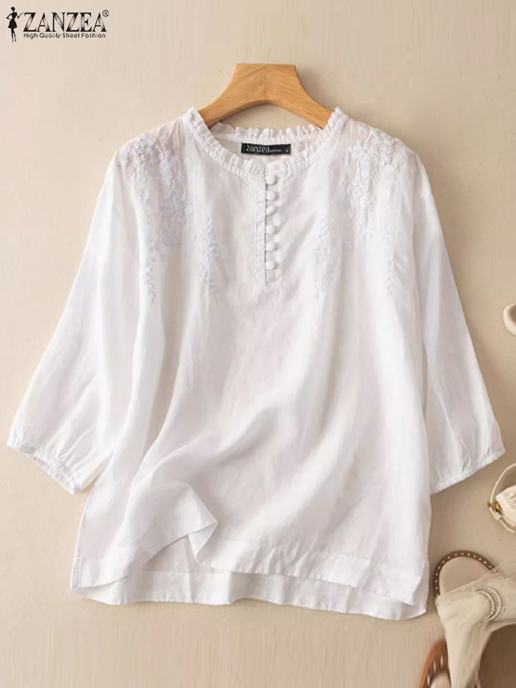ZANZEA Sommer Vintage Shirts E – Embroidery On Shirt Bewertung und Preis