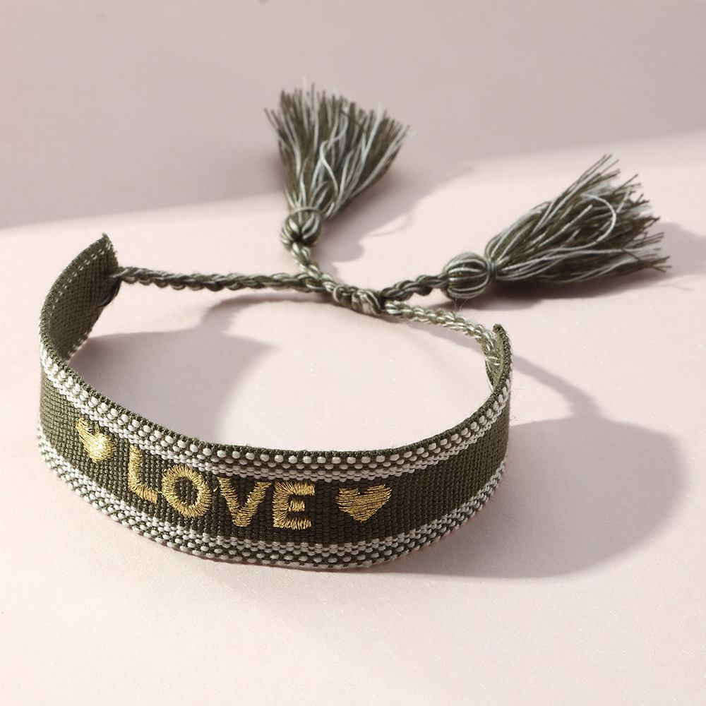 Handgefertigtes Armband mit Bu – Embroidery Letter N Bewertung und Preis