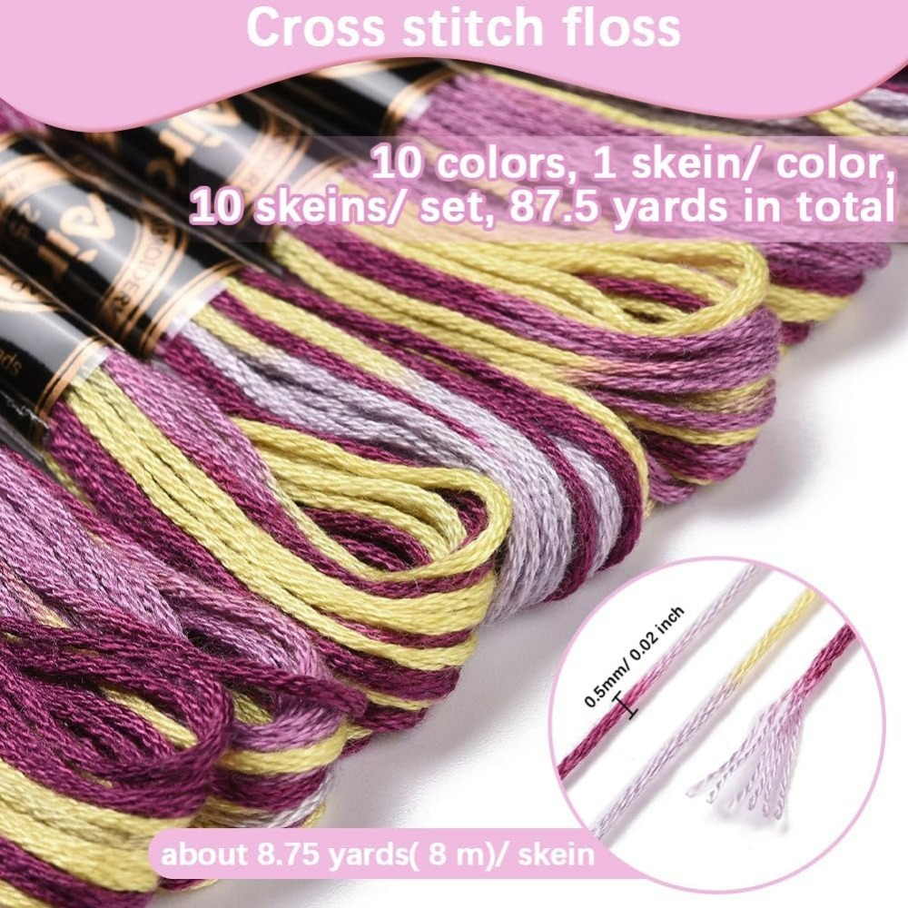 6-strängige lila bunte Stickga – Embroidery Stitch Bewertung und Preis