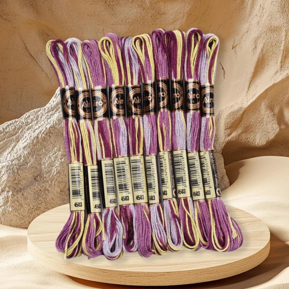 6-strängige lila bunte Stickga – Embroidery Stitch Bewertung und Preis