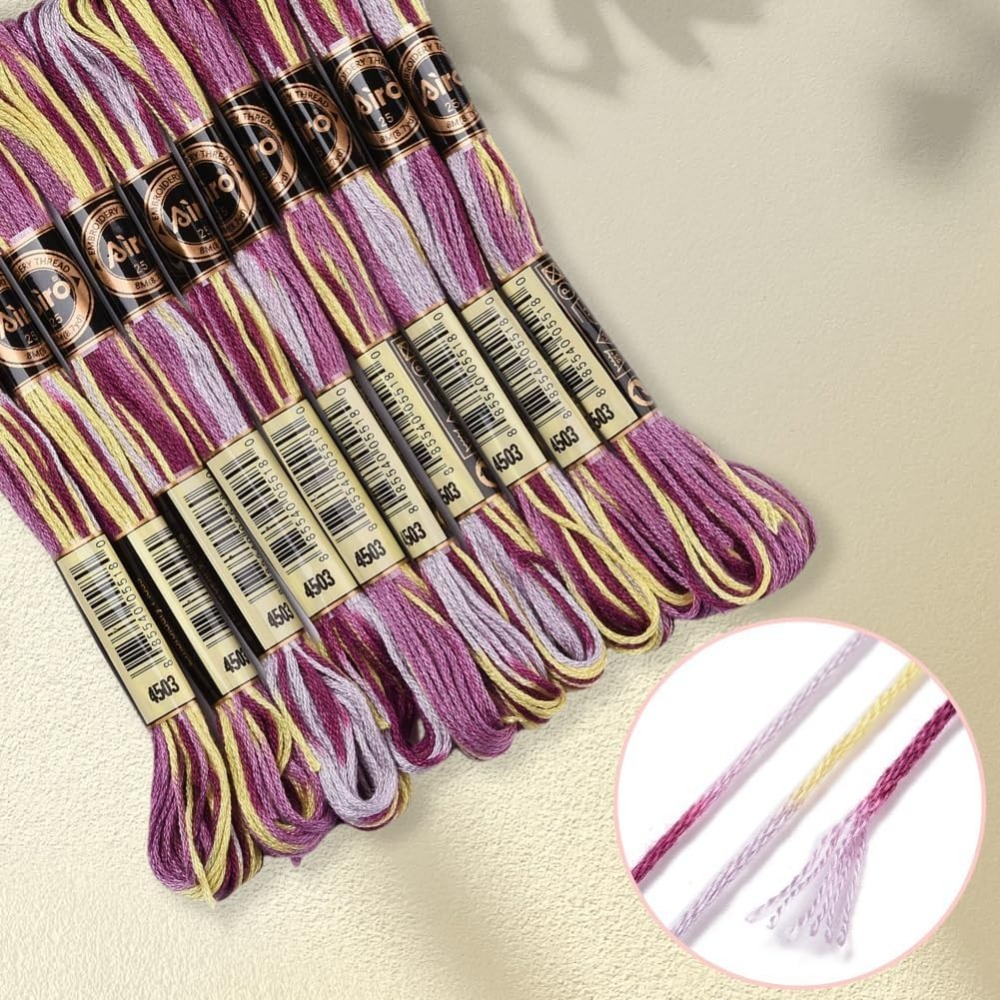 6-strängige lila bunte Stickga – Embroidery Stitch Bewertung und Preis