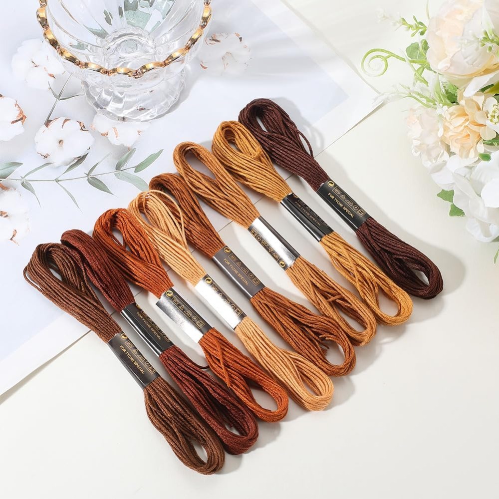 8 Stränge 6-fädiger brauner St – Embroidery Stitch Bewertung und Preis
