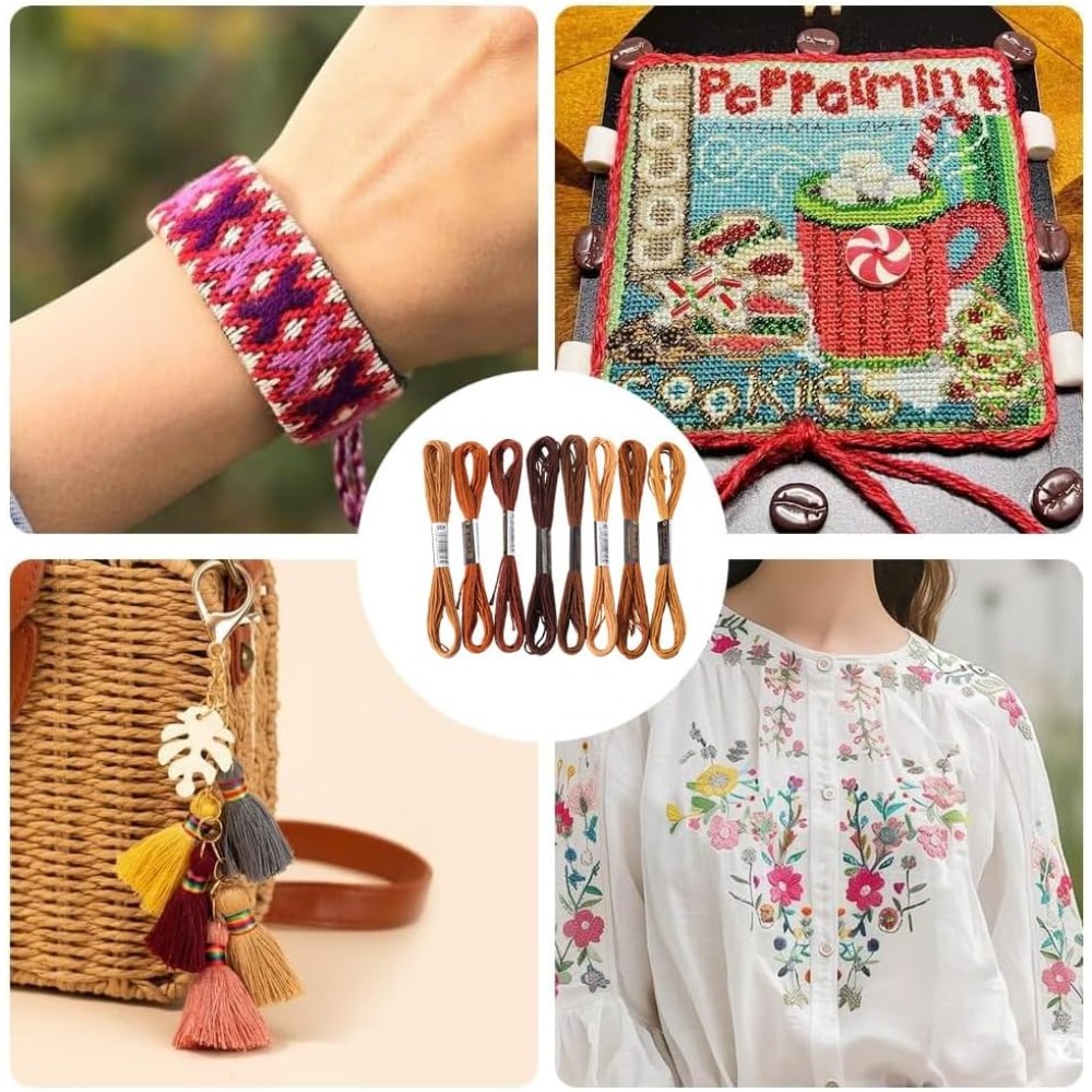 8 Stränge 6-fädiger brauner St – Embroidery Stitch Bewertung und Preis