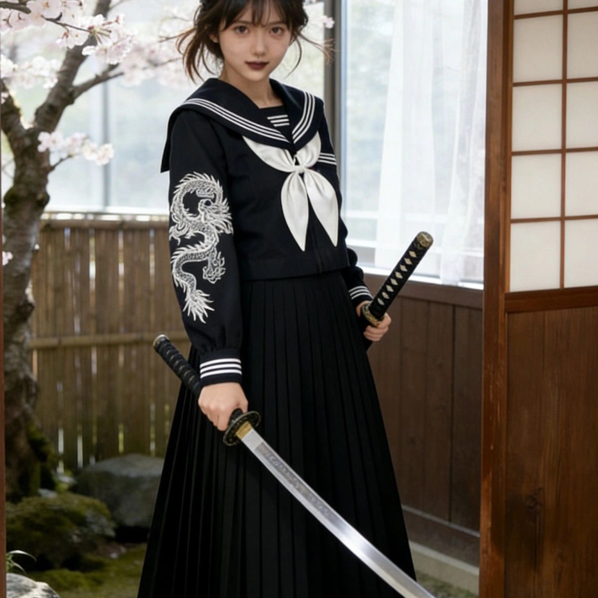 Japanischer Dark Goth Punk Mat – Embroidery Uniform Bewertung und Preis