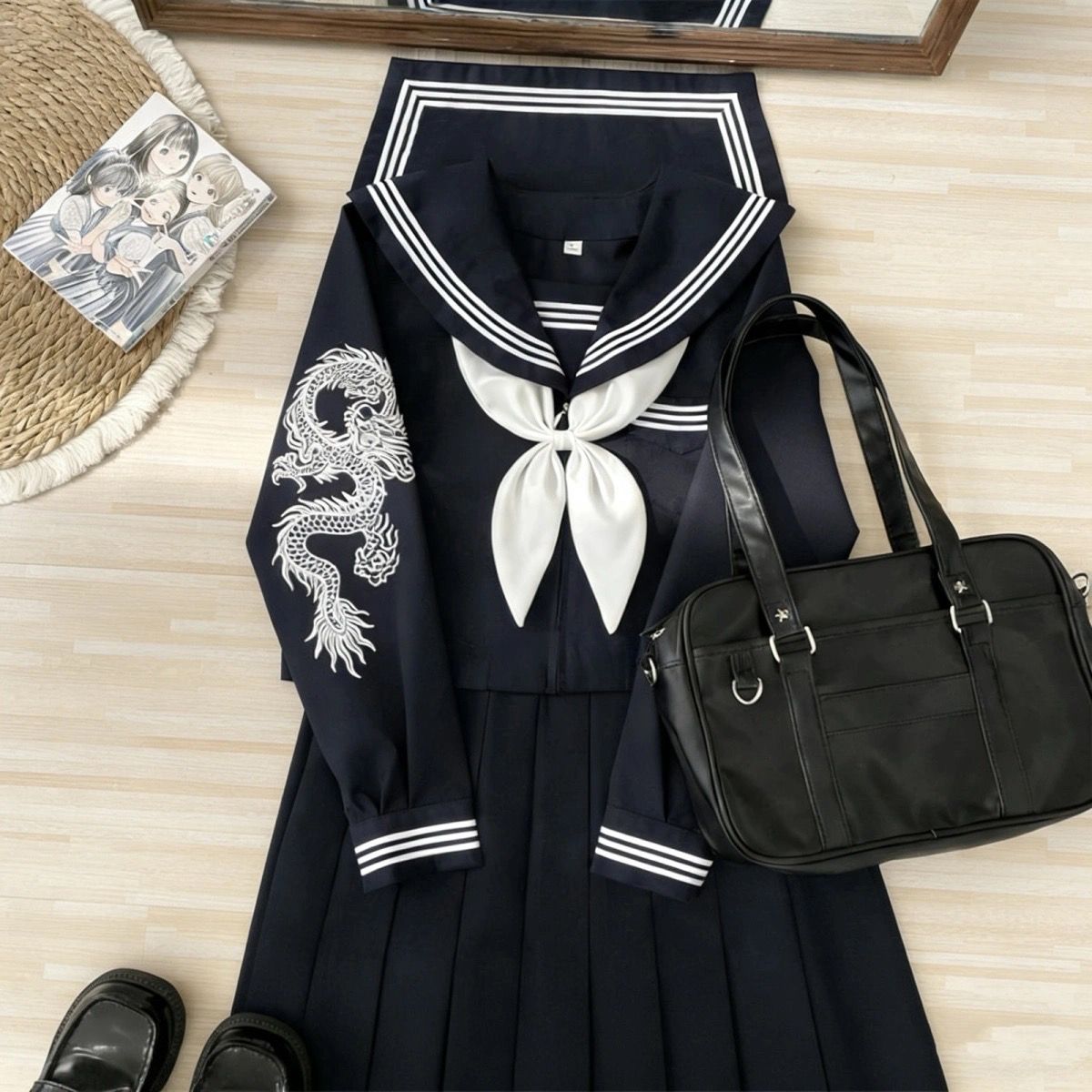 Japanischer Dark Goth Punk Mat – Embroidery Uniform Bewertung und Preis