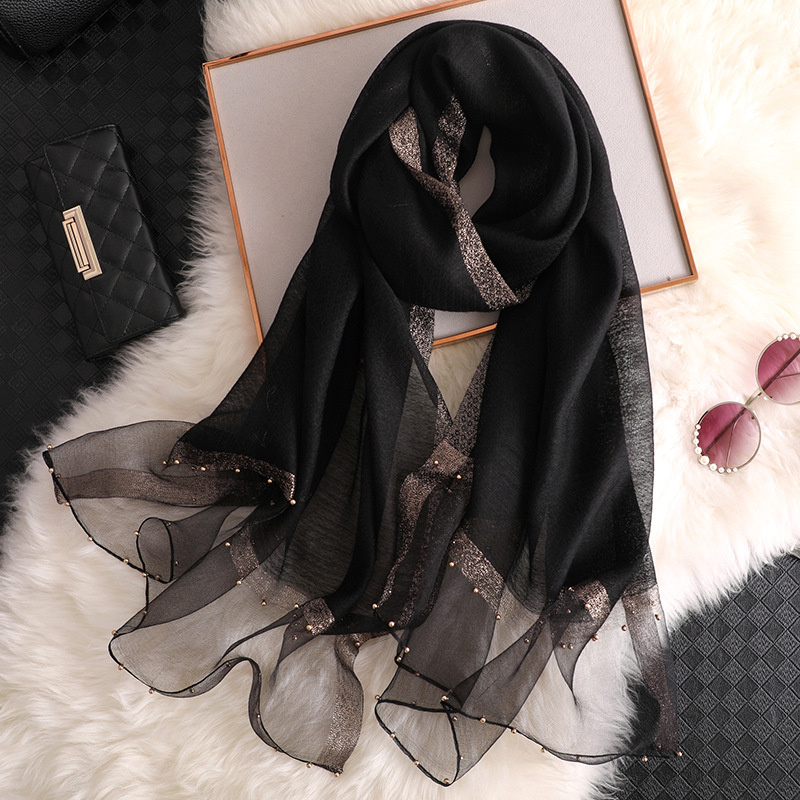 2024 Luxus 100 % Seide Schal S – Embroidery Hijab Bewertung und Preis