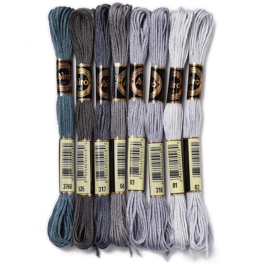 8 Stränge, 70 Yards, graue Fre – Embroidery Stitch Bewertung und Preis