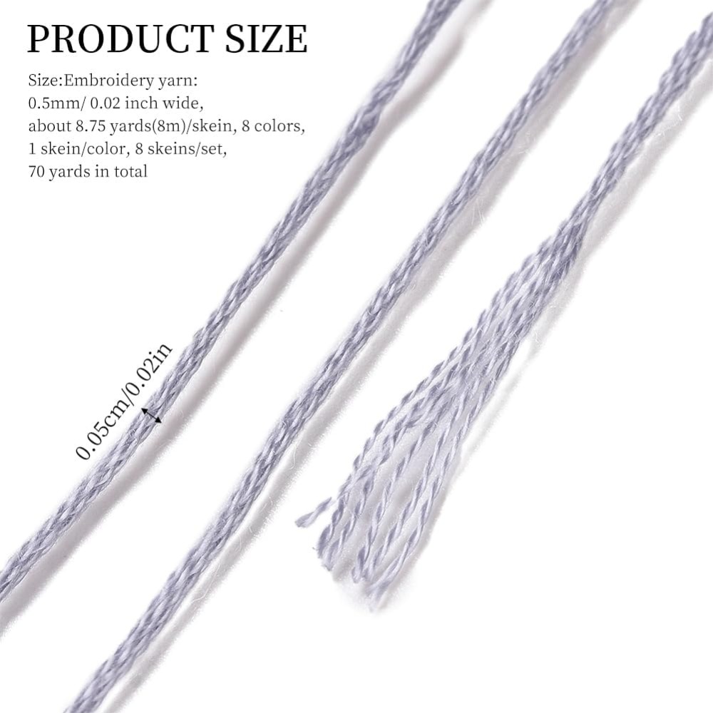 8 Stränge, 70 Yards, graue Fre – Embroidery Stitch Bewertung und Preis
