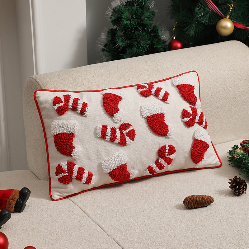 Roter Weihnachts-Kissenbezug,  – Embroidery Xmas Ornaments Bewertung und Preis