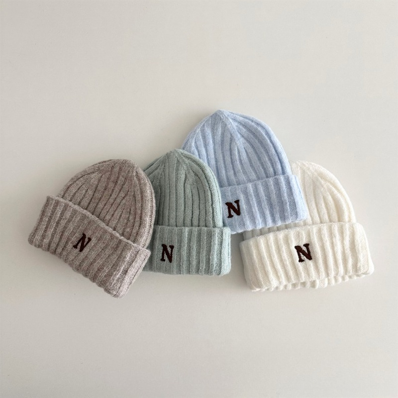 Kinder-Strickmütze im koreanis – Embroidery Letter N Bewertung und Preis