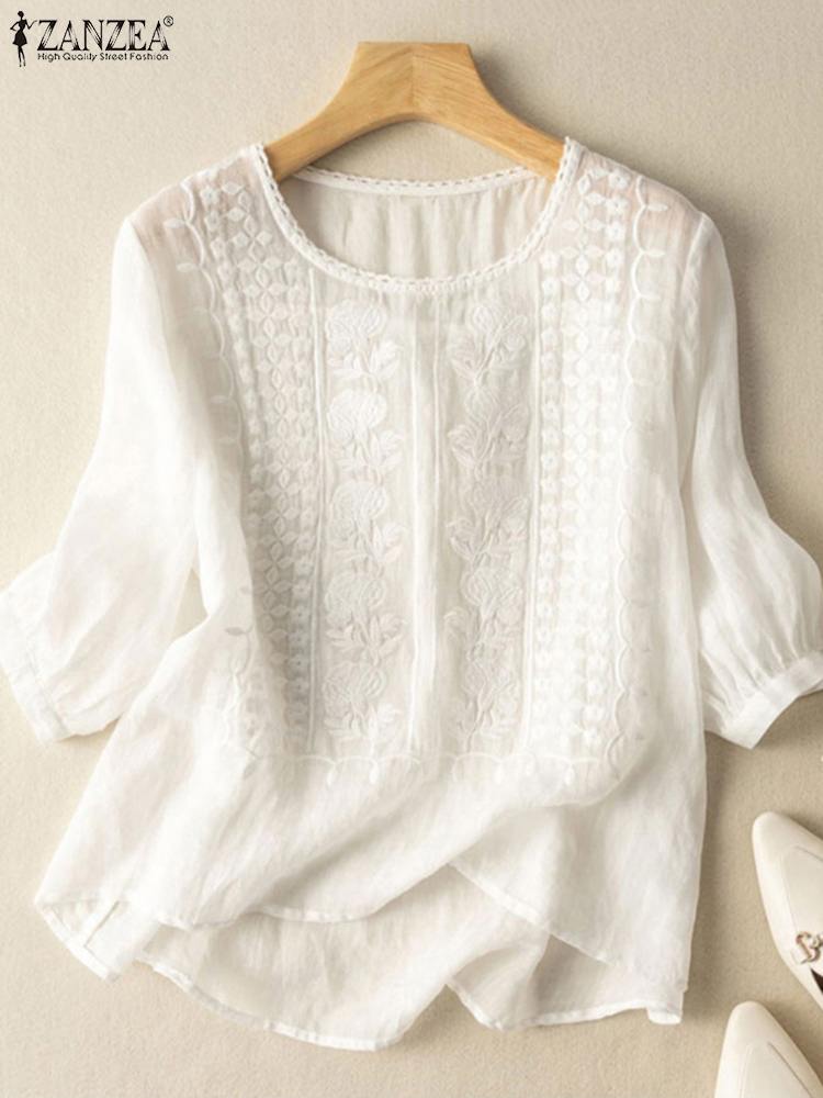 ZANZEA Elegante Frauen Bestick – Embroidery On Shirt Bewertung und Preis