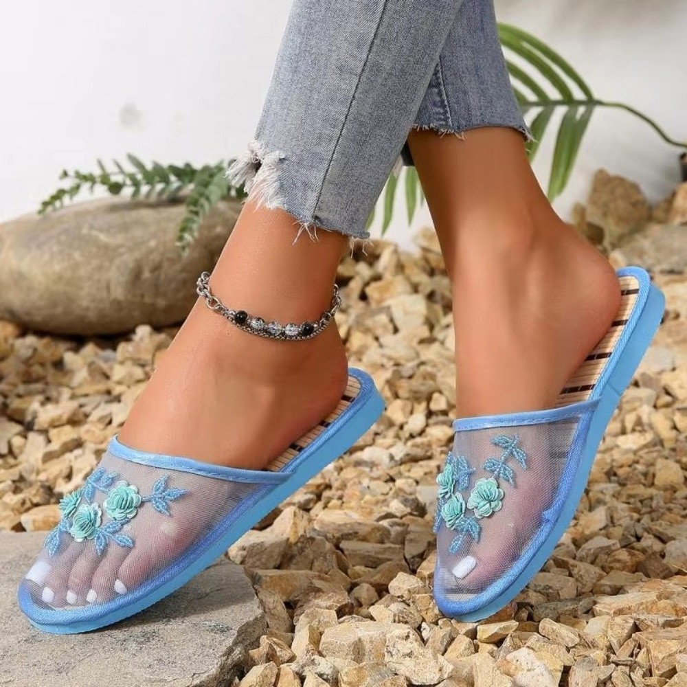 Modische Sandalen mit Blumenst – Embroidery Flower Bewertung und Preis