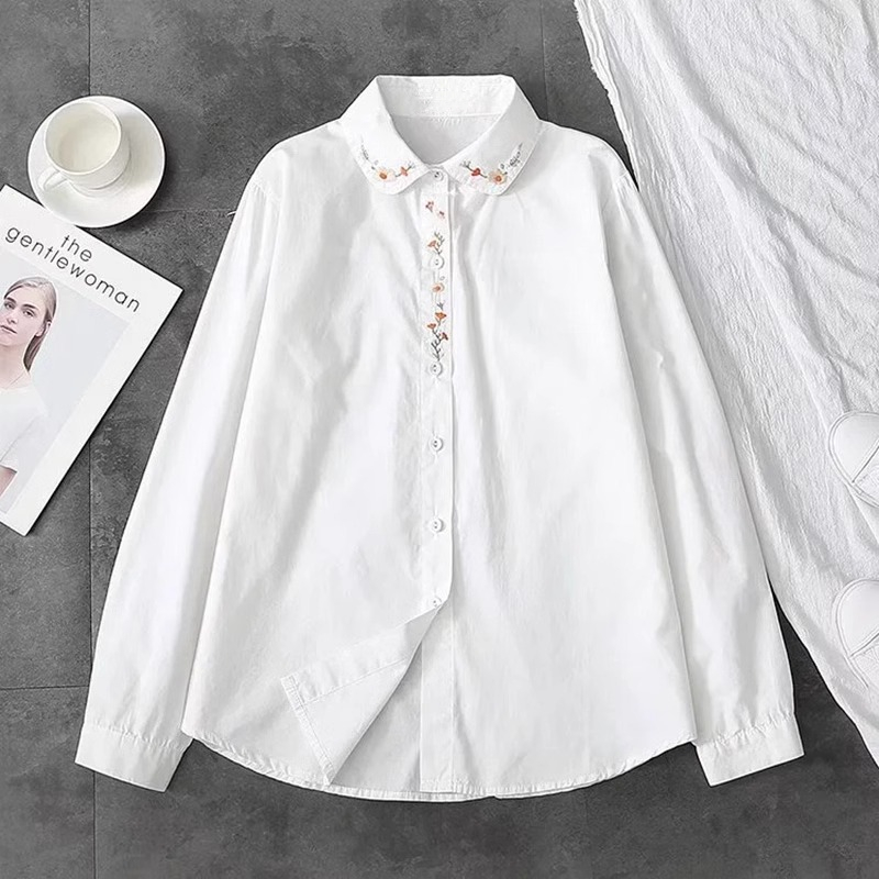 Neue Reine Baumwolle Weiße Shi – Embroidery On Shirt Bewertung und Preis