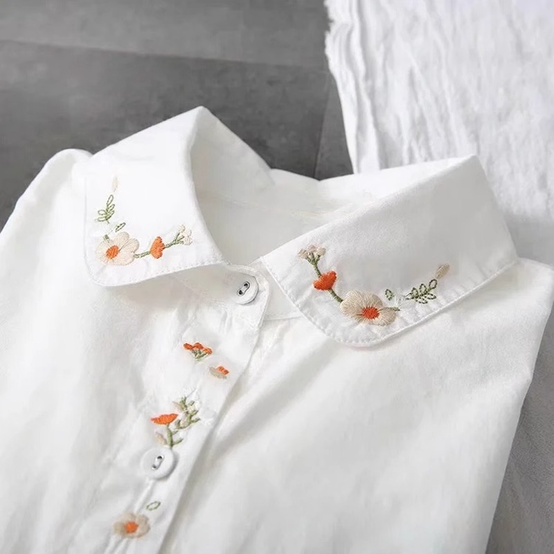 Neue Reine Baumwolle Weiße Shi – Embroidery On Shirt Bewertung und Preis