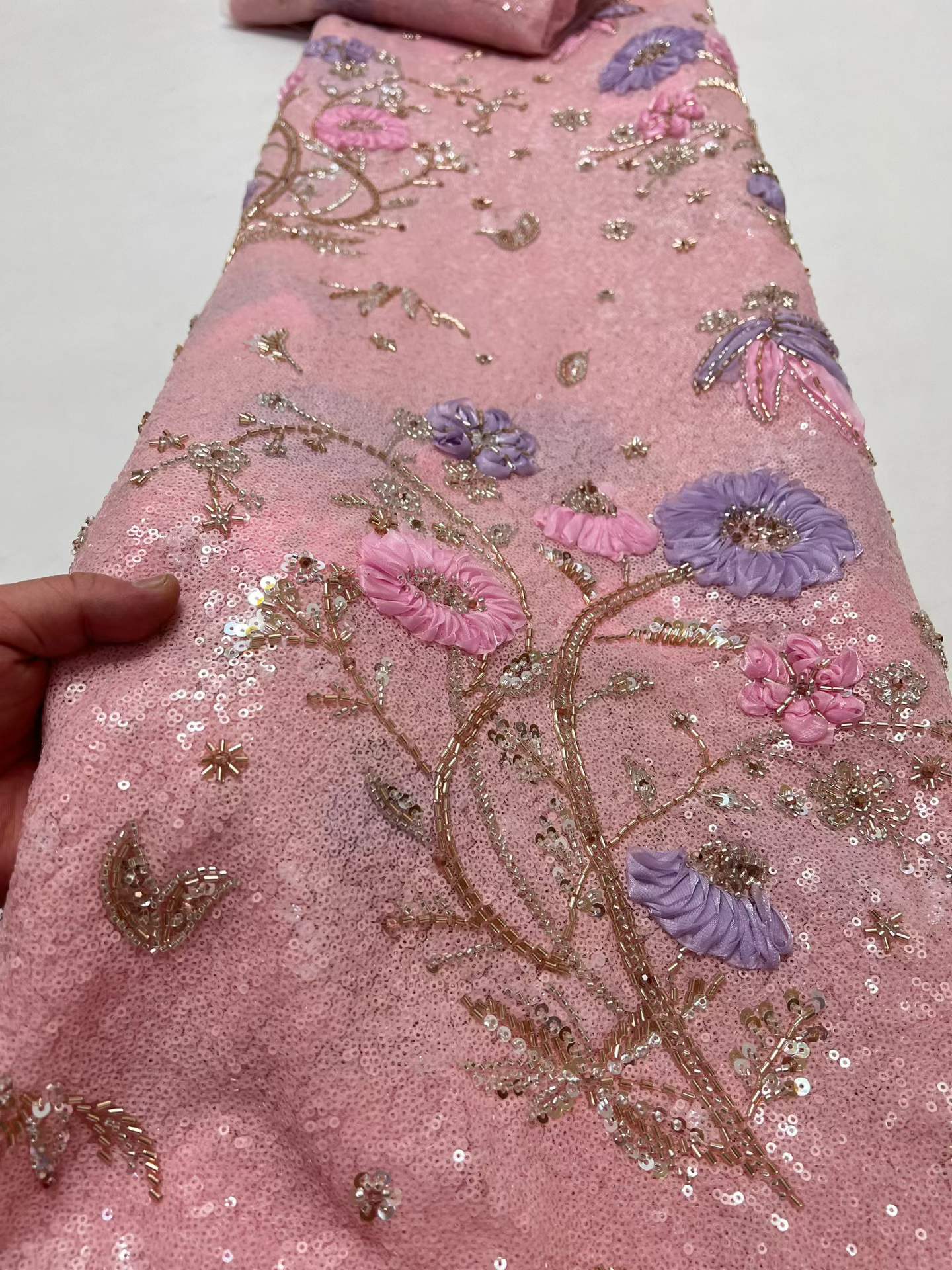 5 Yards afrikanischer Spitzens – Embroidery Net Fabric Bewertung und Preis