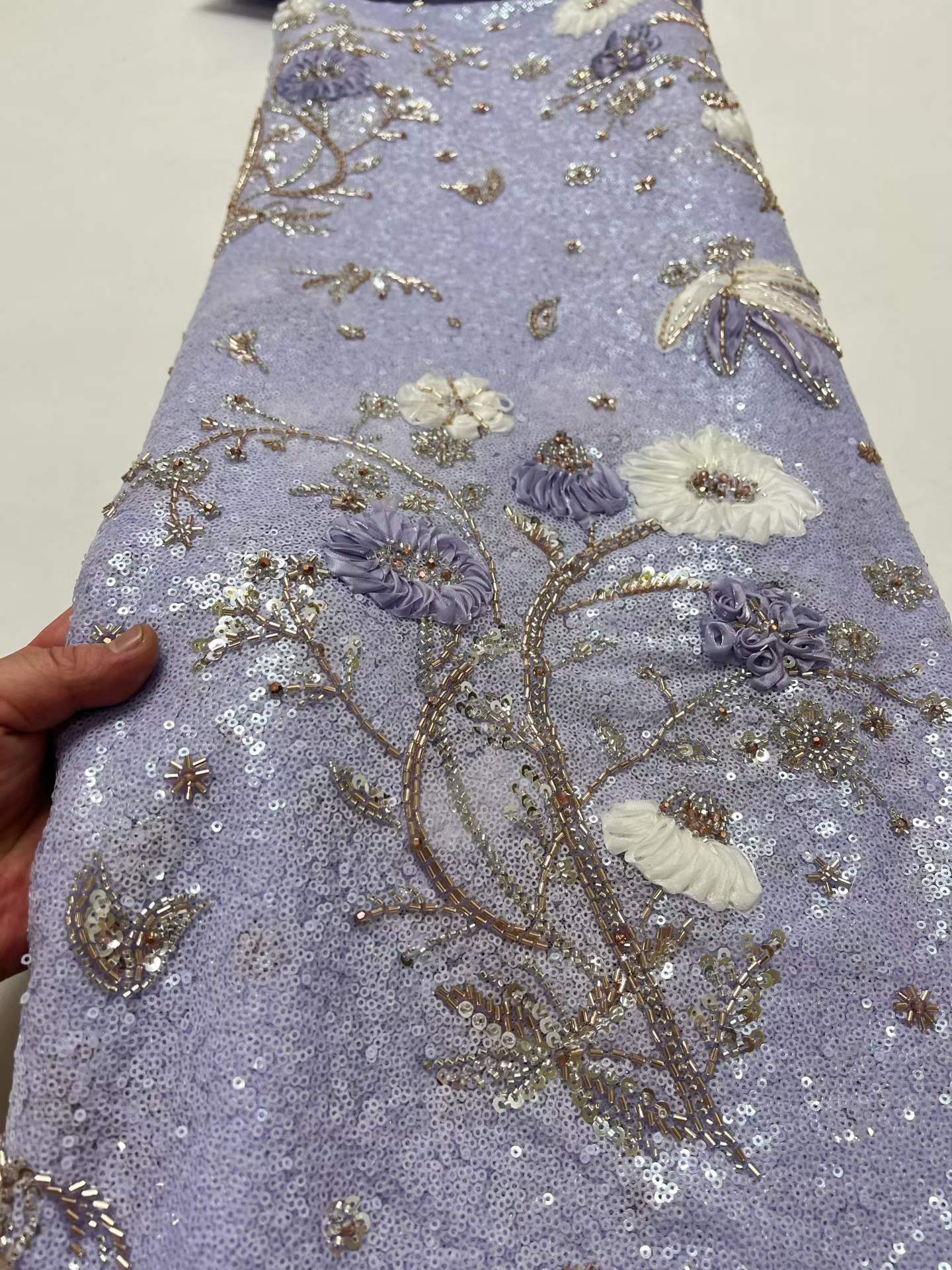 5 Yards afrikanischer Spitzens – Embroidery Net Fabric Bewertung und Preis
