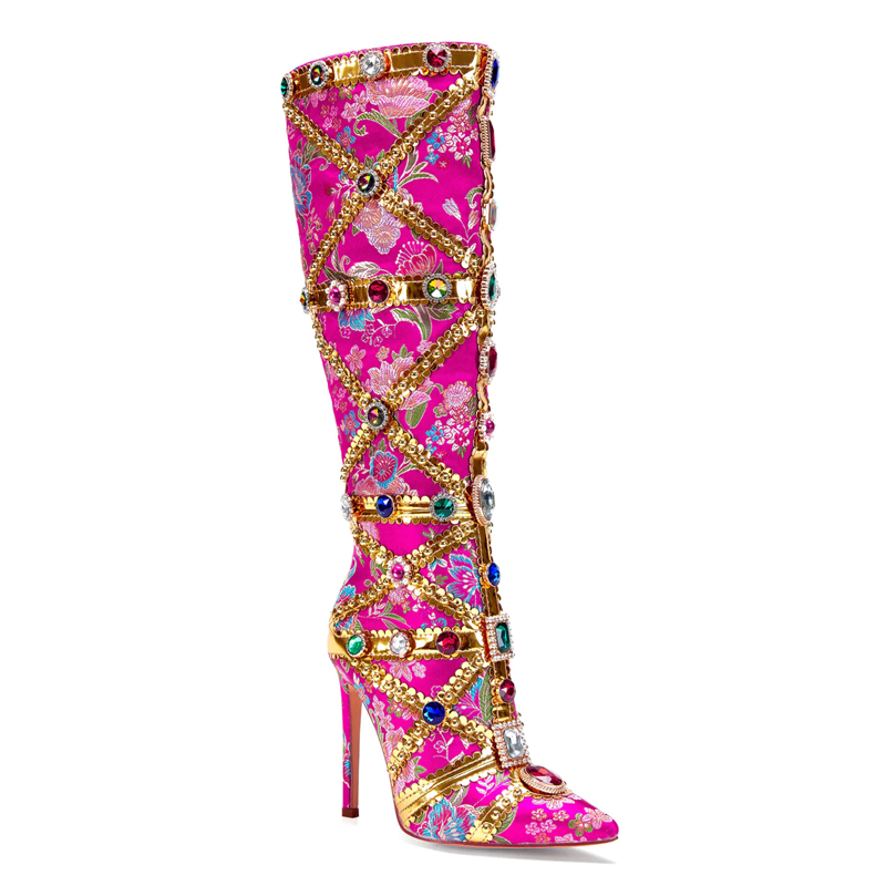 Mehrfarbige Edelstein-Stiefel  – Embroidery Stitch Bewertung und Preis