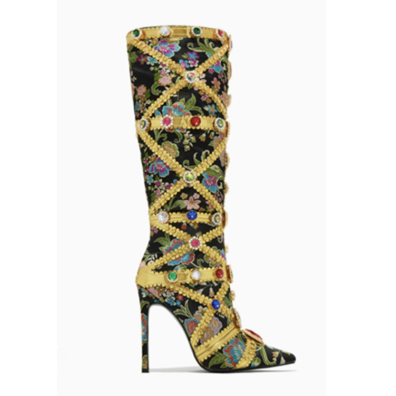 Mehrfarbige Edelstein-Stiefel  – Embroidery Stitch Bewertung und Preis