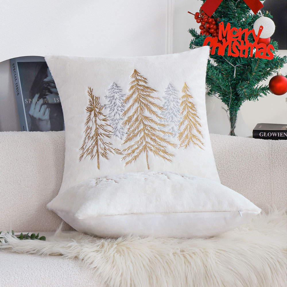 Weihnachten Faux Kaninchen Fel – Embroidery Xmas Tree Bewertung und Preis