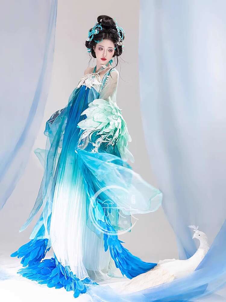Neue Pfau Hanfu Damenmode Schw – Embroidery Skirt Bewertung und Preis