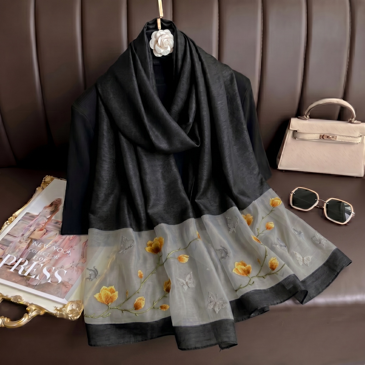 Schal mit Blumendruck Hijab Ba – Embroidery Hijab Bewertung und Preis