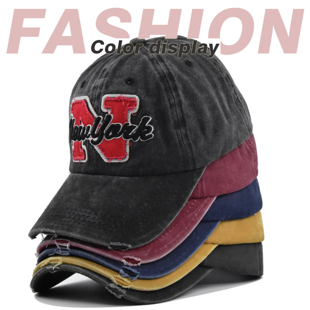 Vintage Washed Baseball Cap fü – Embroidery Letter N Bewertung und Preis