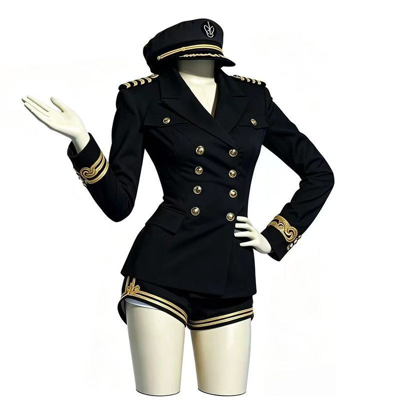 Damen Schwarz-Weiß Matrosen-Ka – Embroidery Uniform Bewertung und Preis